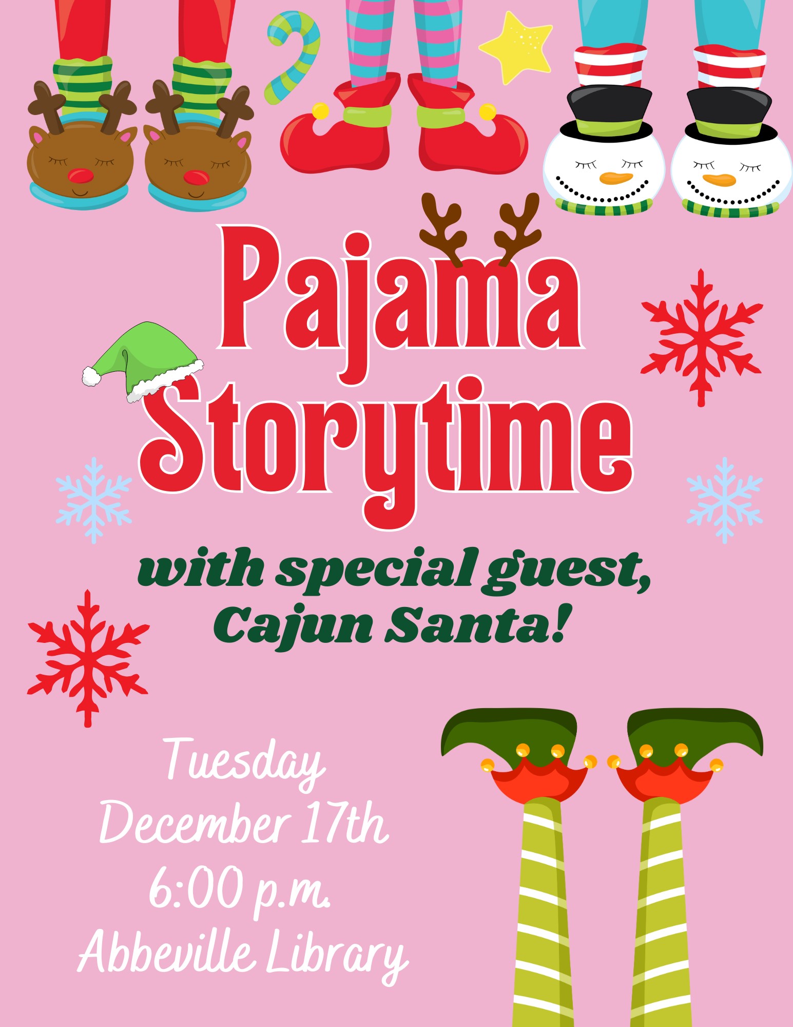 Pajama Storytime with Cajun Santa Visit–Abbeville