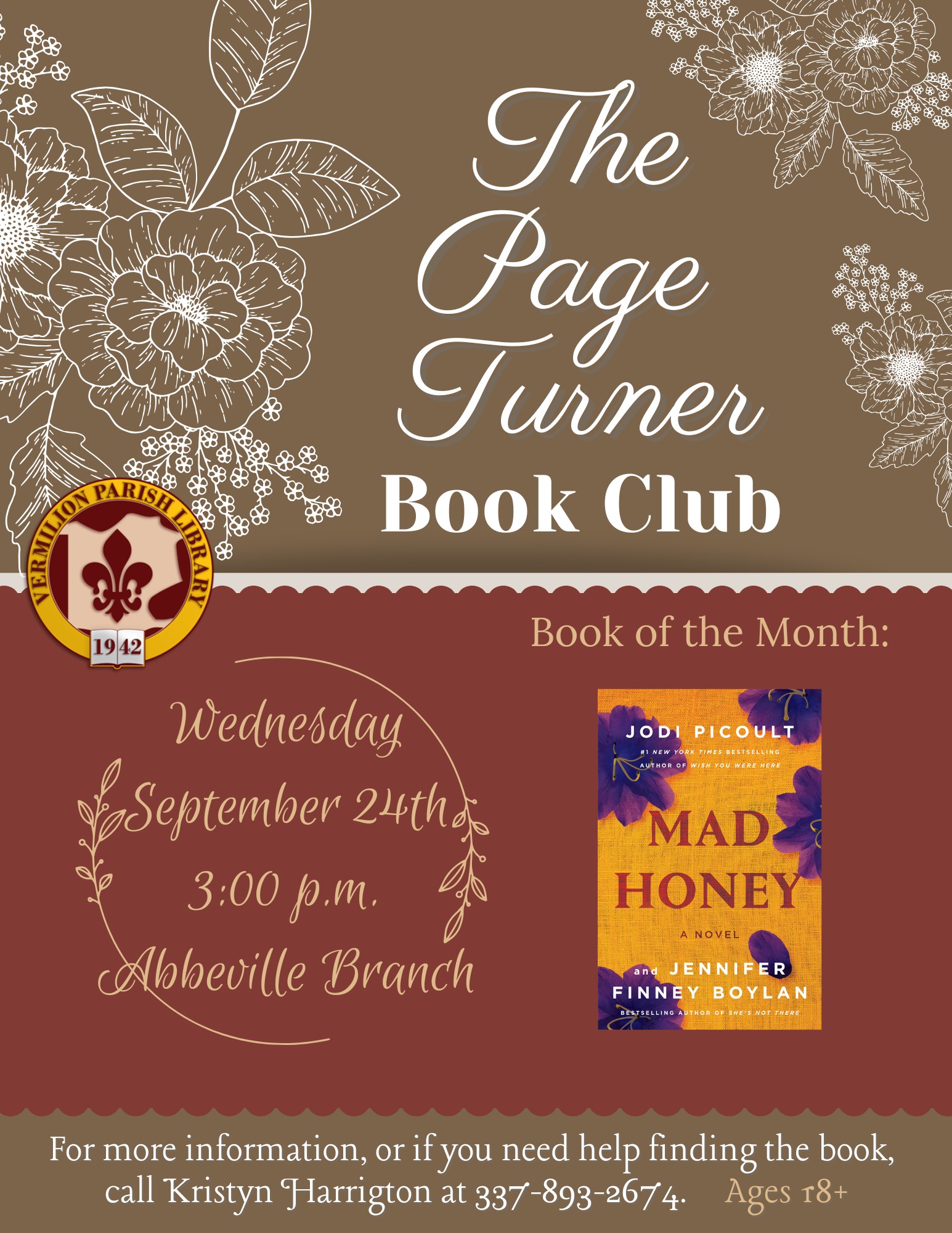 The Page Turner Book Club for Ages 18+–Abbeville