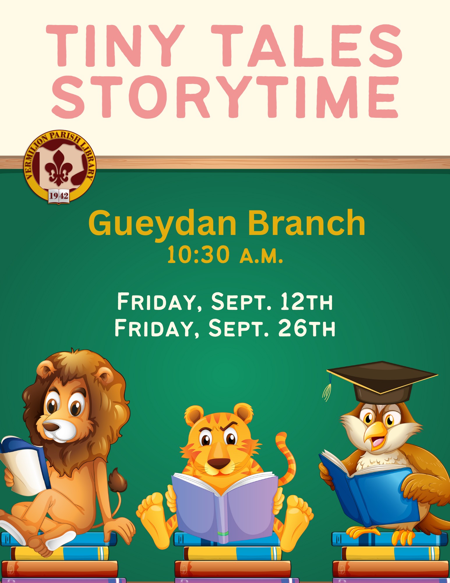Tiny Tales Storytime–Gueydan