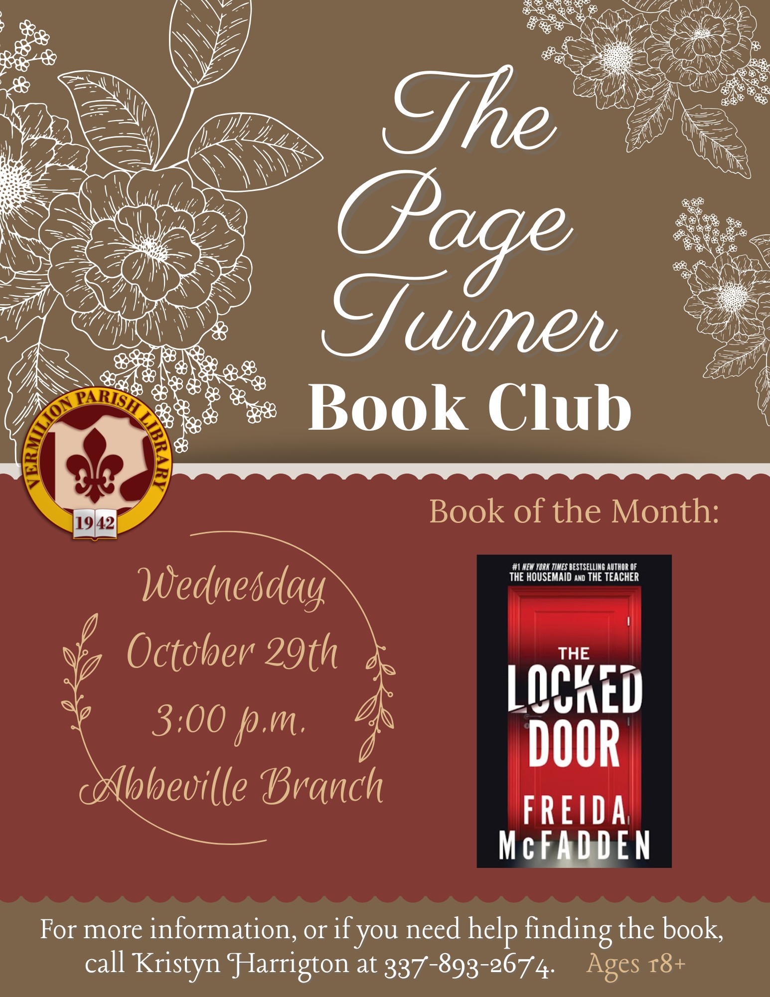 The Page Turner Book Club for Ages 18+–Abbeville