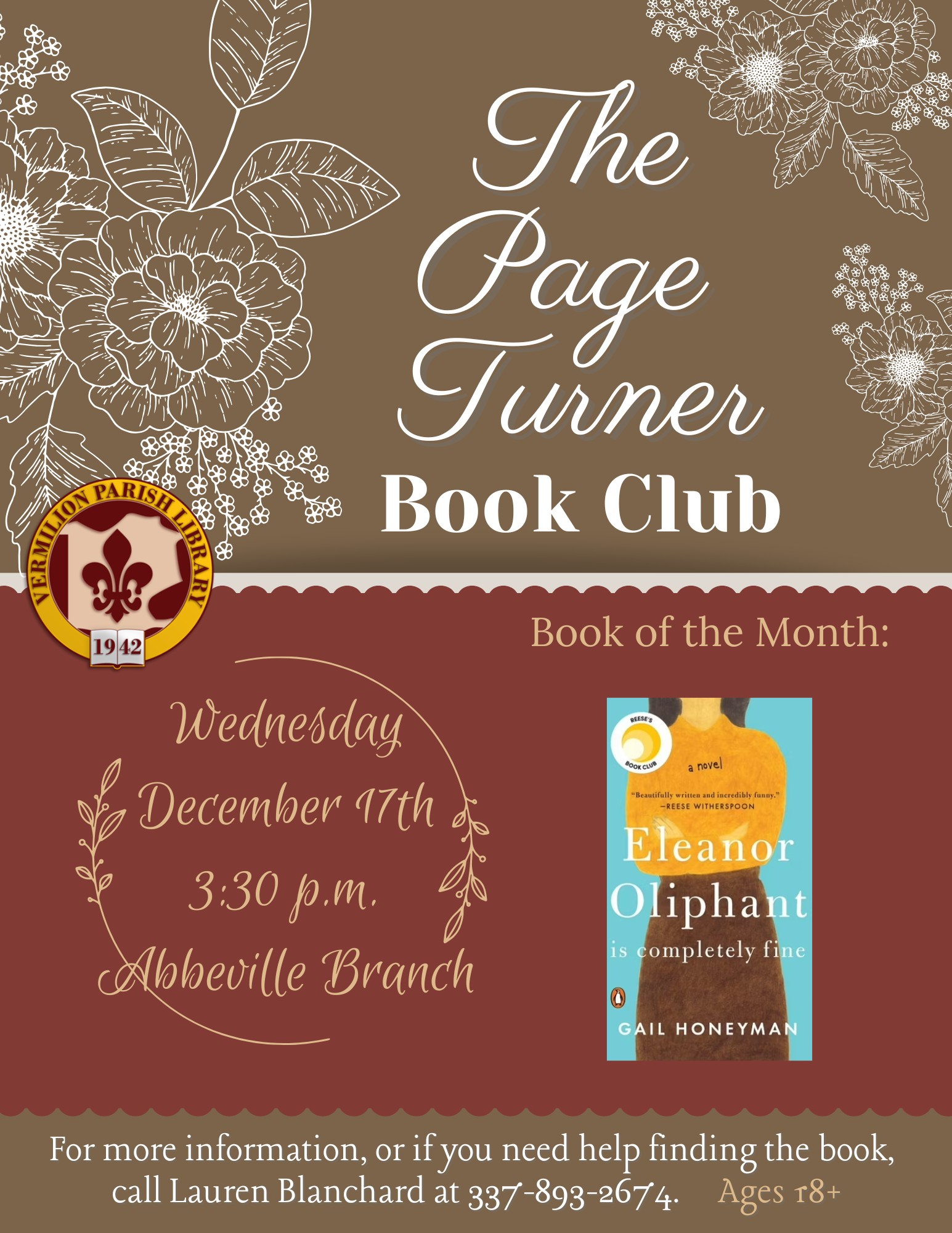 The Page Turner Book Club for Ages 18+–Abbeville