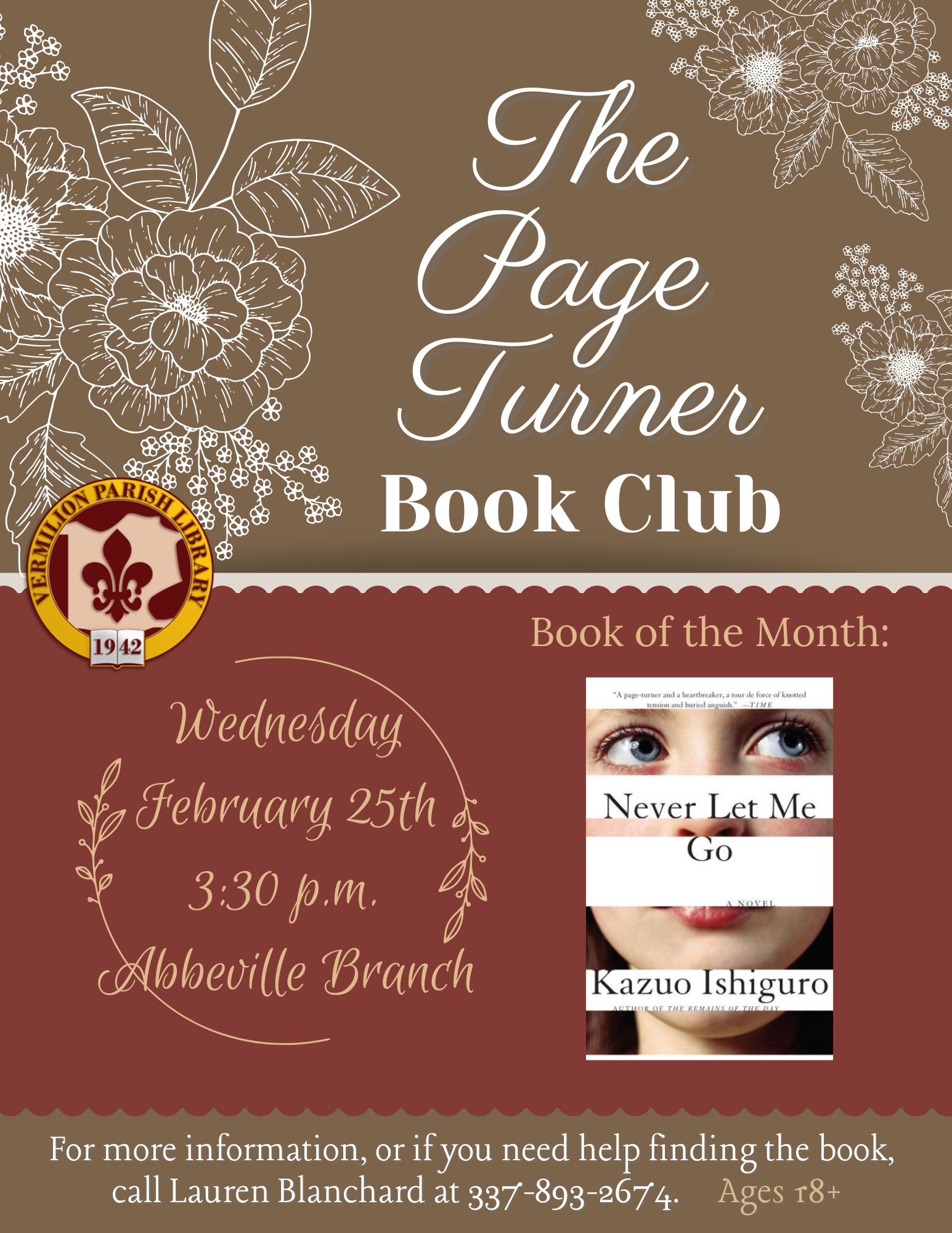 The Page Turner Book Club for Ages 18+–Abbeville