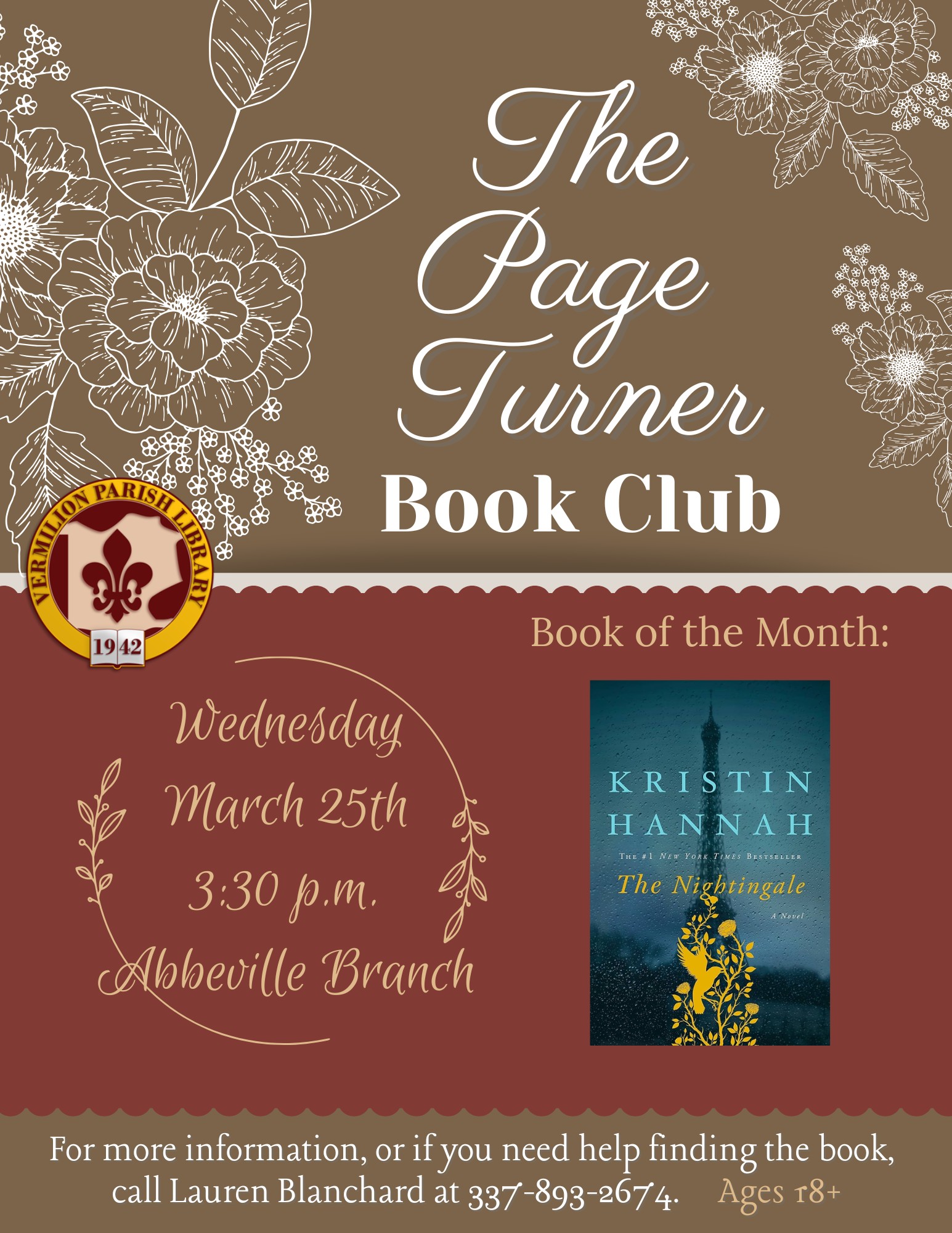 The Page Turner Book Club for Ages 18+–Abbeville