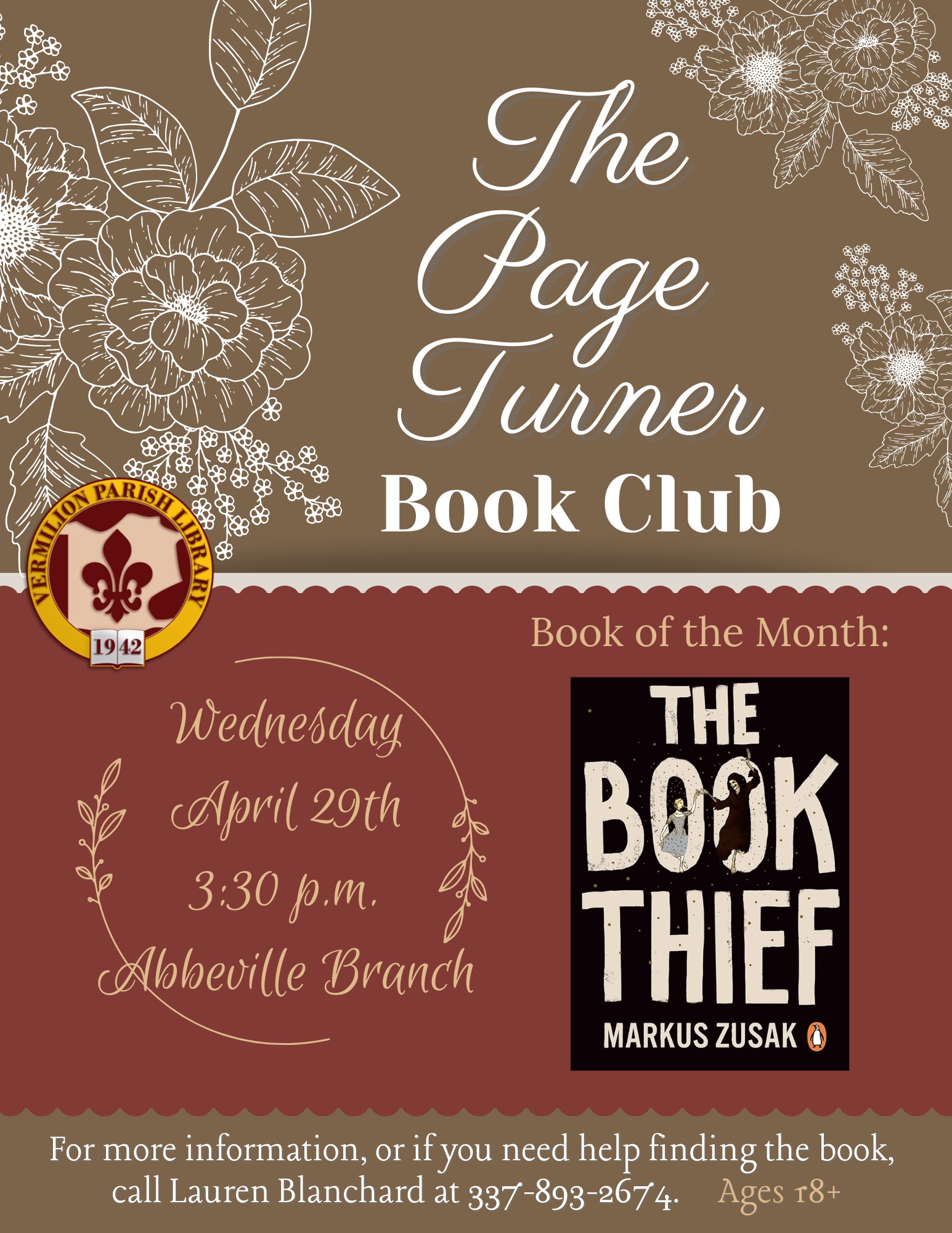 The Page Turner Book Club for Ages 18+–Abbeville