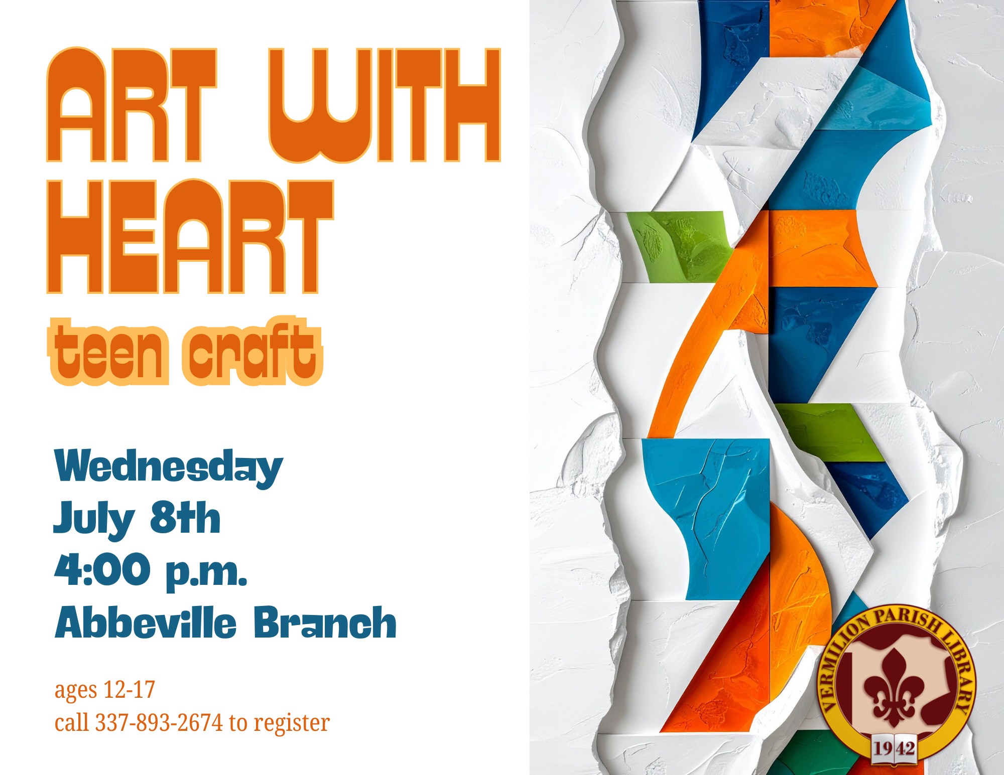 Art With Heart Teen Craft–Abbeville