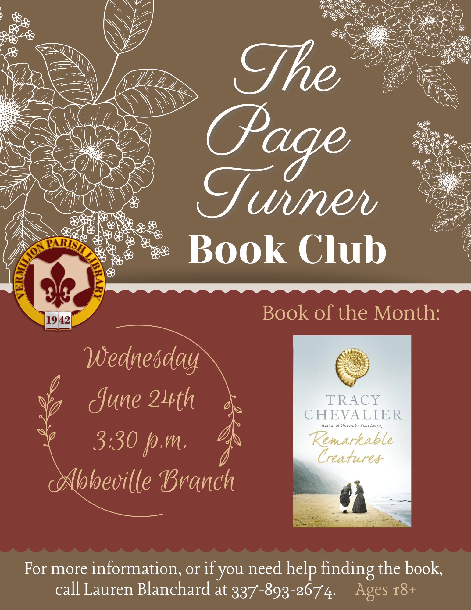 The Page Turner Book Club for Ages 18+–Abbeville