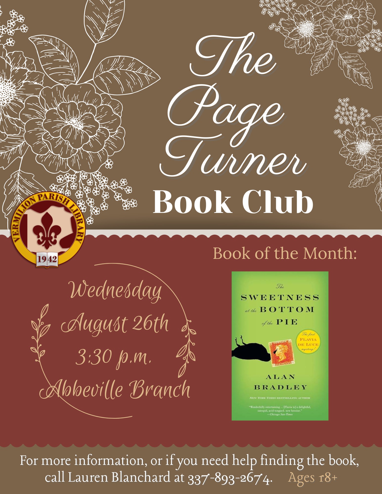 The Page Turner Book Club for Ages 18+–Abbeville